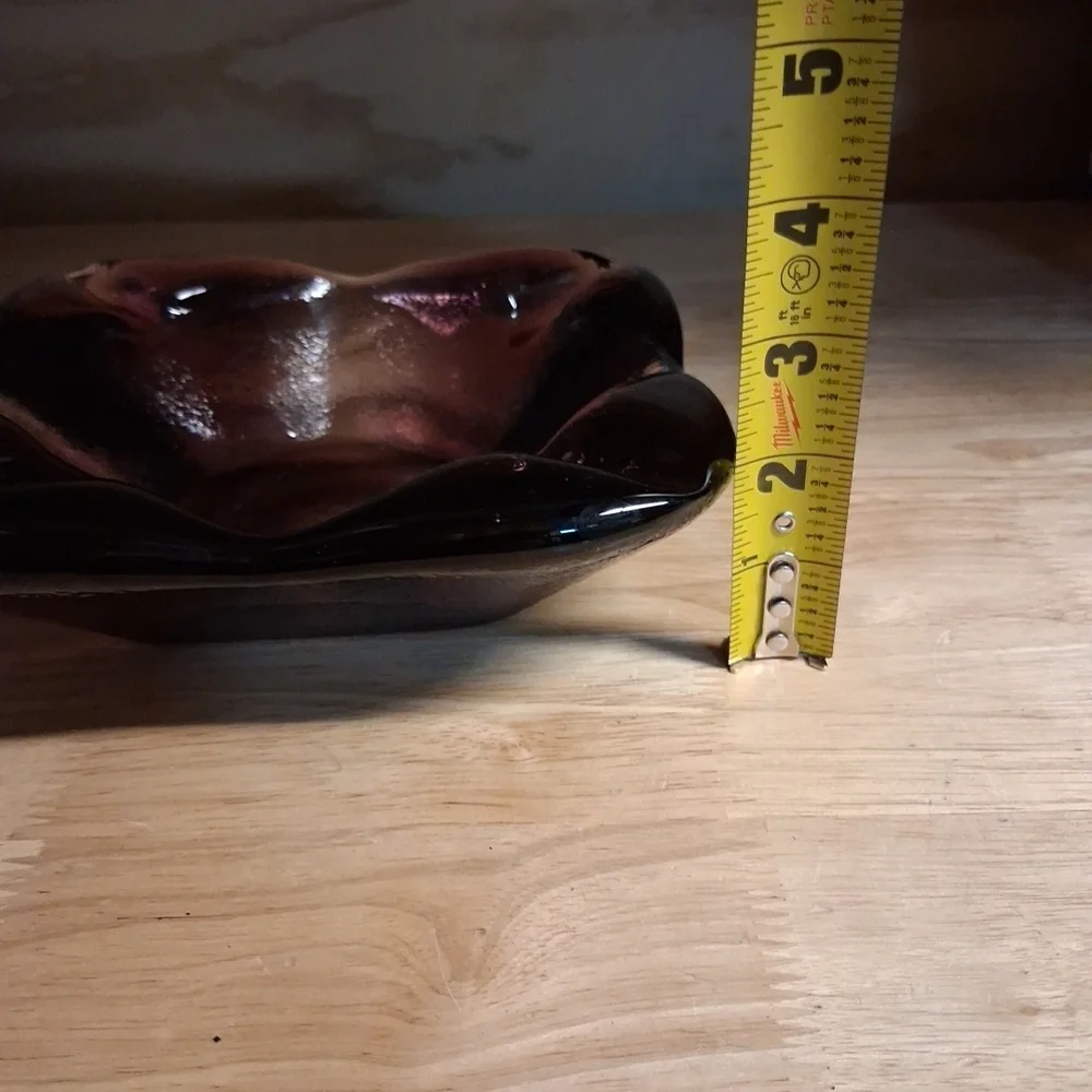 Elegant Amathyst Purple Art Glass Ashtray Ci